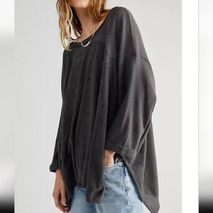 🩶 FREE PEOPLE PALM TREE DREAMS OVERSIZE TOP